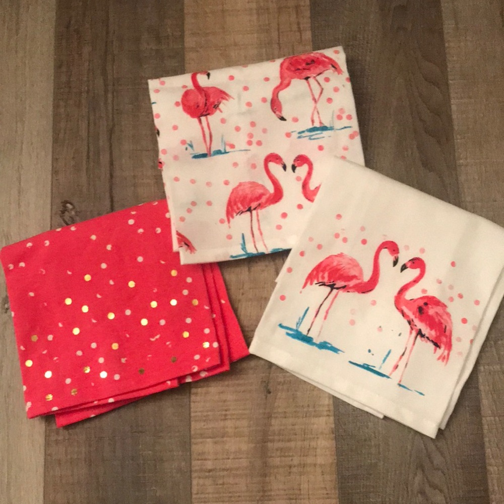 Flamingo Dish Towel Set of 3